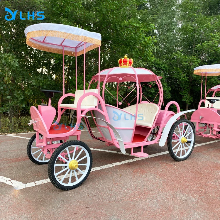 New energy cinderella horse cart supply electric  royal wedding carriage buggy luxury princess pumpkin  horse carriage for rent