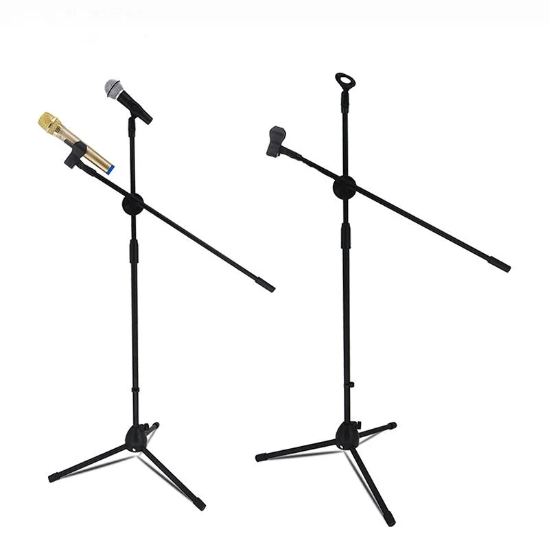 Factory Custom Professional Adjustable Tripod Floor Flexible Mic Double Microphone Mount Stand