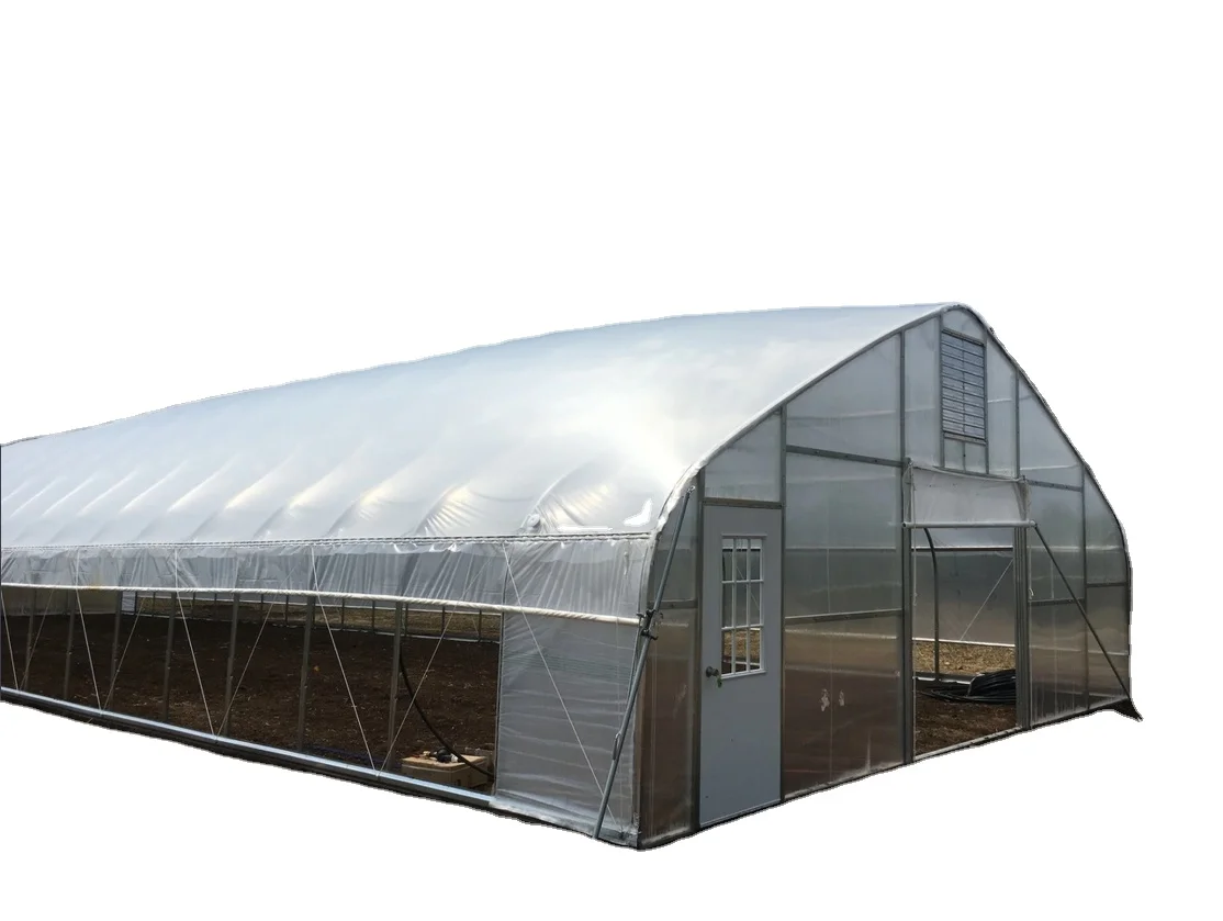 Small Size Hydroponic Tunnel Greenhouse Chinese Agricultural Greenhouse with Film Plastic Glass and Steel Cover PE Material