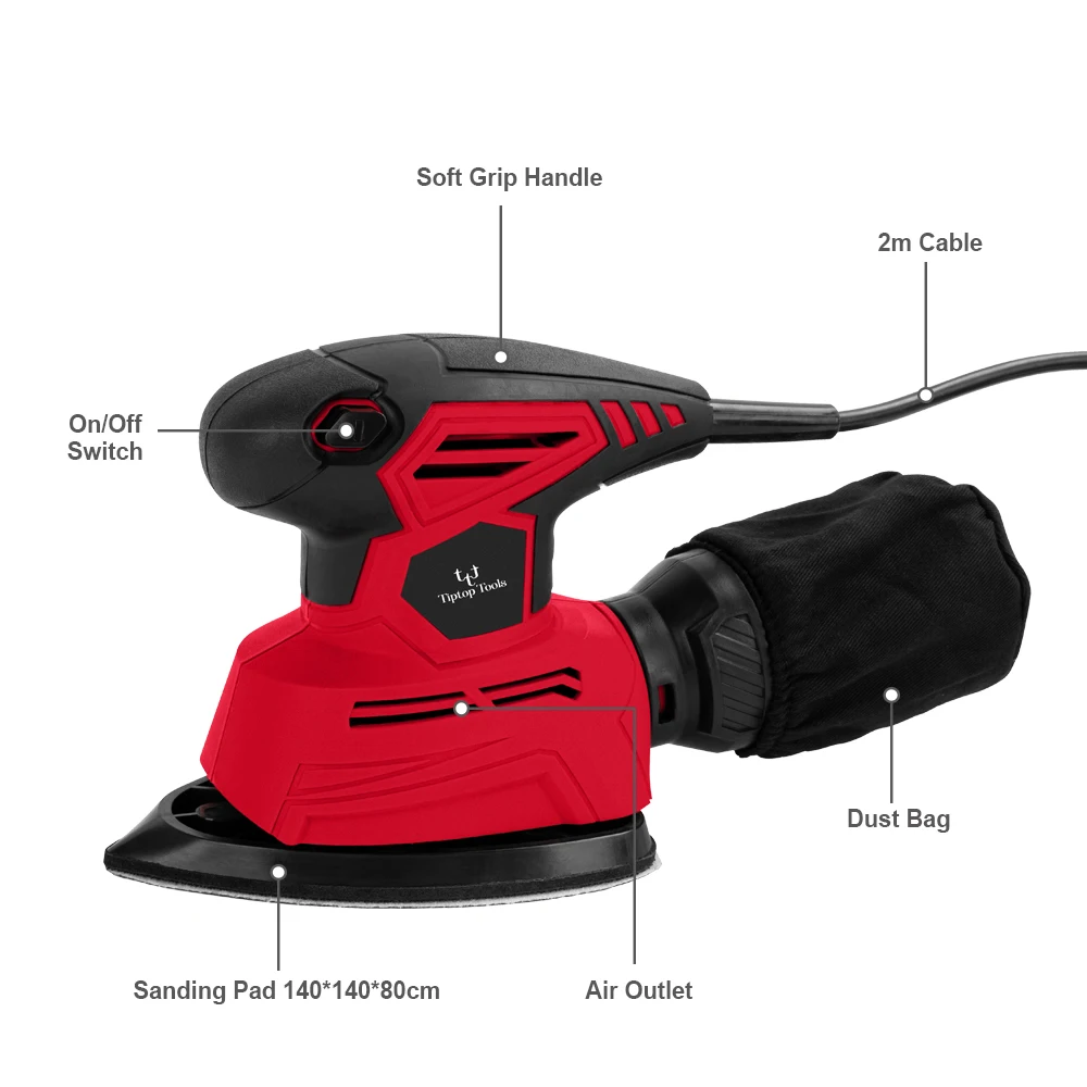 BSCI Factory Best Price 130w 180w Portable Corded Electric Power Random Orbital Wood Sander Detail Delta Mouse Sander Machine