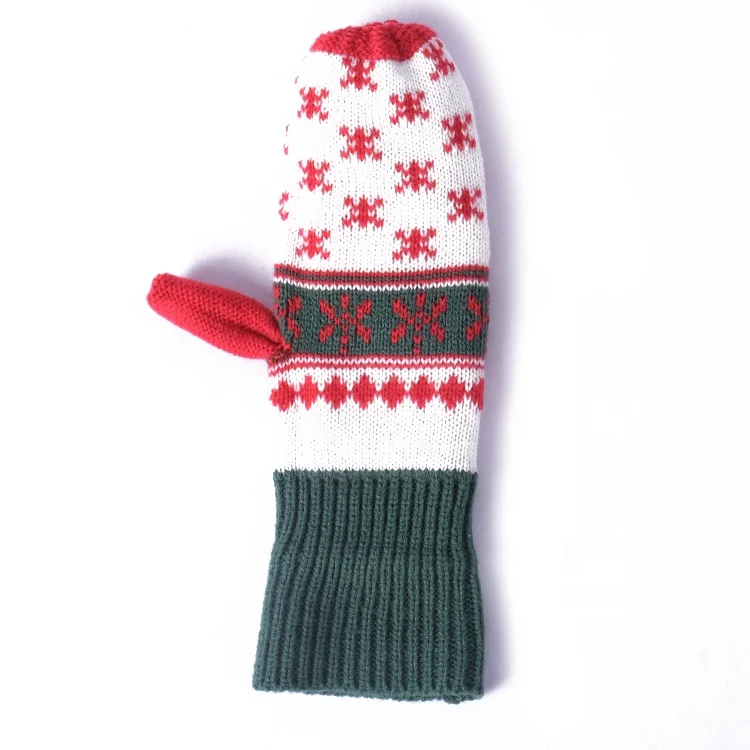Wholesale Christmas Jacquard Colorful Comfortable Warm Knitted Unisex Winter Gloves