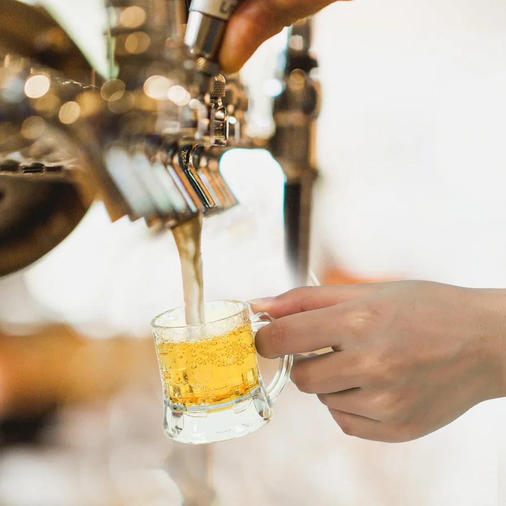 Wholesale Pint Craft Custom Logo Juice Clear Mini Plastic 1 Oz Reusable Beer Stein Tasting Glass For Party Bbq With Handle