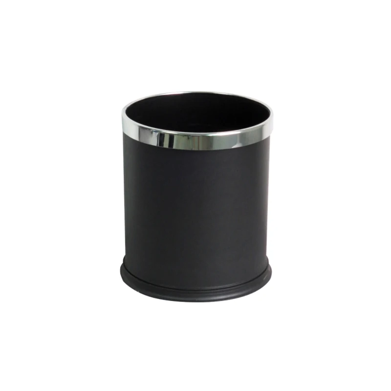 Guest Room Round Double Layer Metal Dustbin Commercial Service Rubbish Barrel Indoor Garbage Bin Hotel & Restaurant Supplies