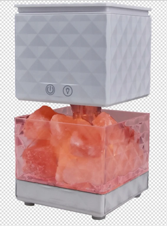 Square Himalayan Salt Lamp Hand Carved Natural Therapeutic Salt Rock Crystal Lamps essential oil aroma diffuserwith salt stone