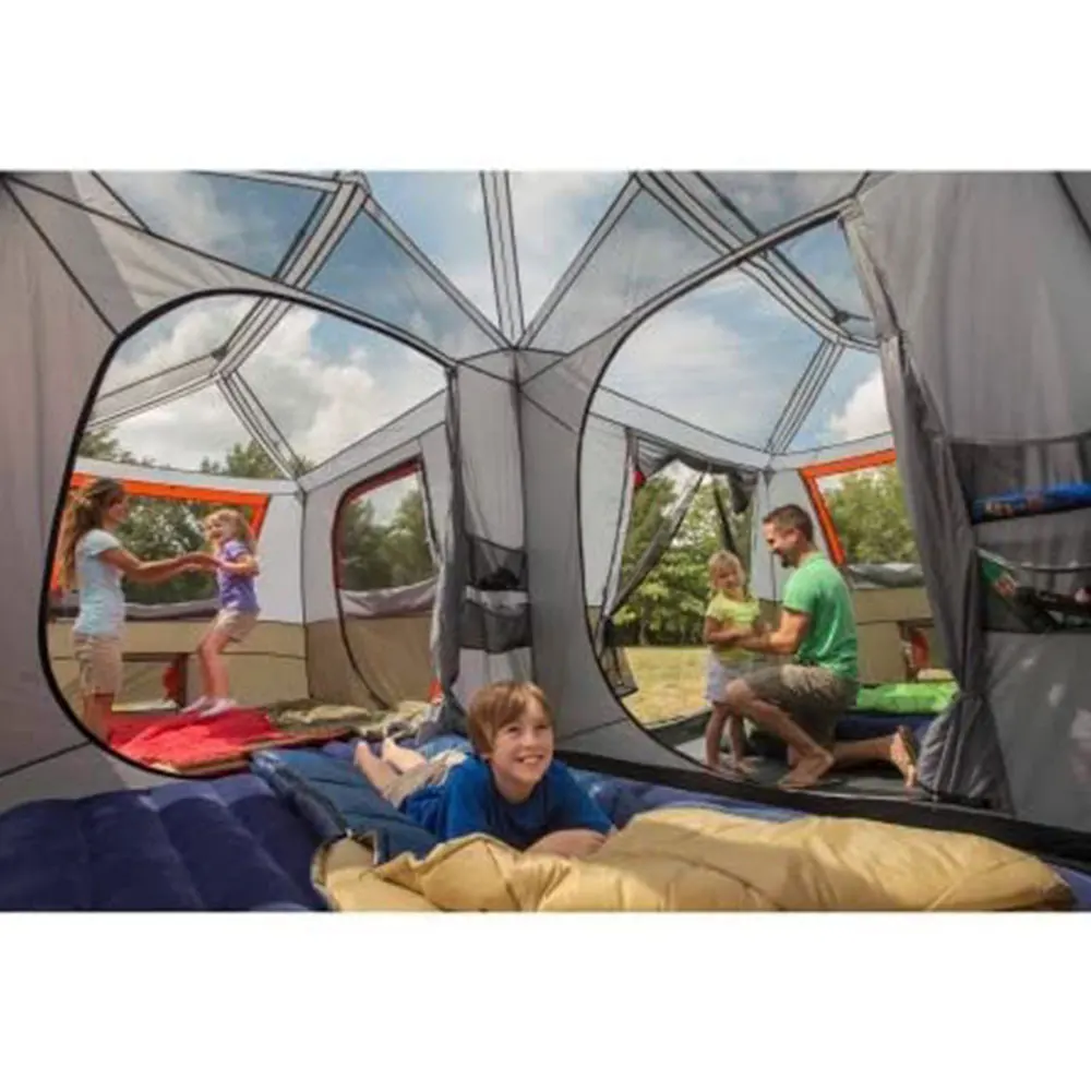 RIAO Pre-sold 3 Room Large Easy Setup Double Layer Waterproof Outdoor Camping Tent For Camp Backpacking Hiking Outdoor