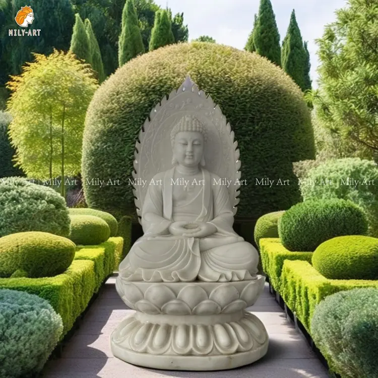 Wholesale Hand Carved Outdoor Decoration Marble Meditating Buddha Statue for Sale
