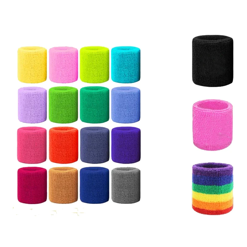 Amazon Hot Sale Promotional Gifts Sport Cotton Absorb Tennis Sweat Wrist Bands With Custom