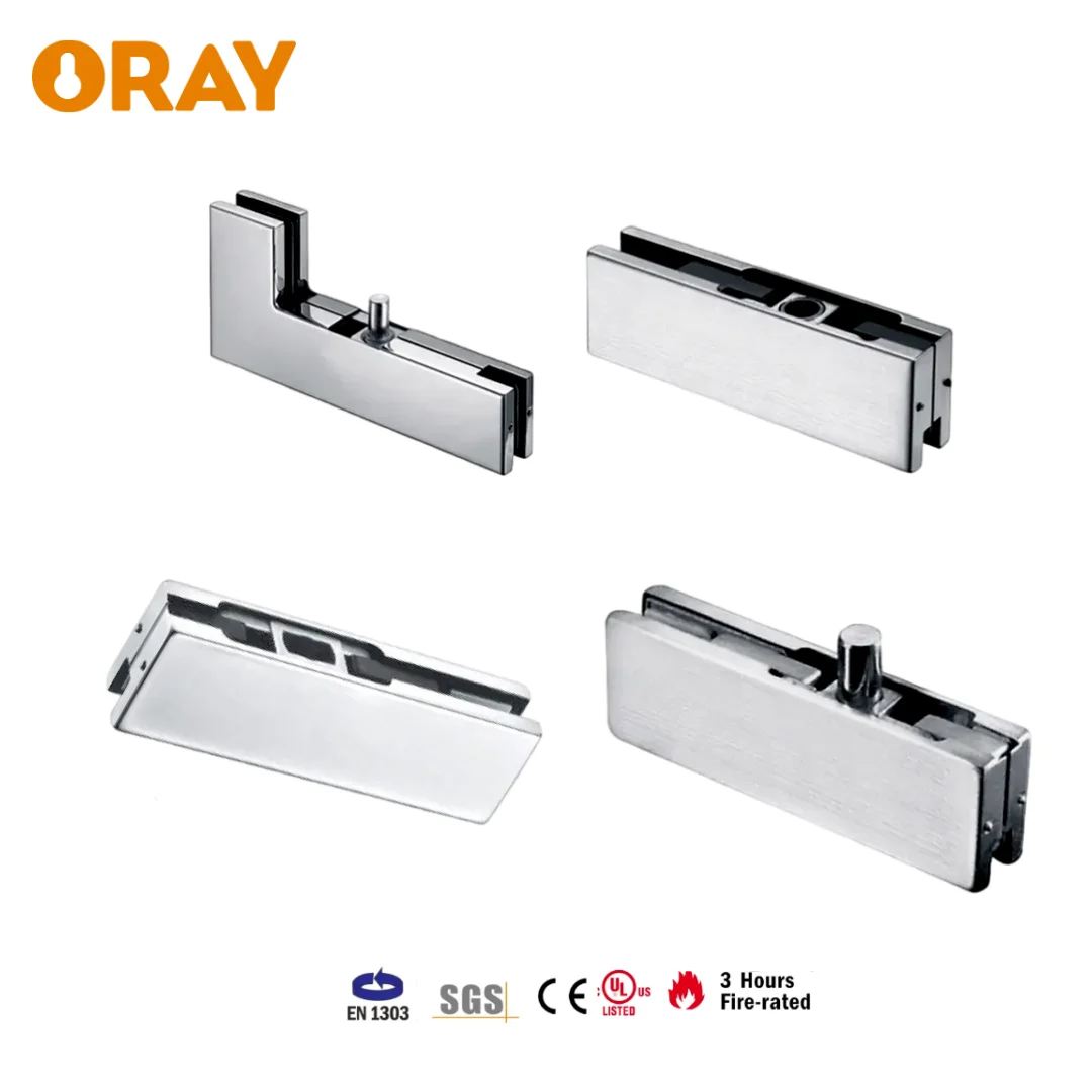 Oray One-stop Purchasing Customization Glass Door Lock  Handle Clamp Patch Fitting Floor Spring Glass Hardware