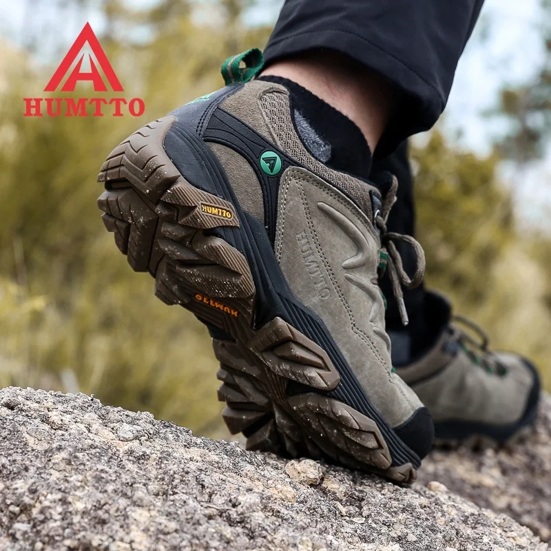 Mens Climbing Mountain Boots Outdoor Waterproof Anti-slip Shoes Trekking Mountaineer Shoes Men