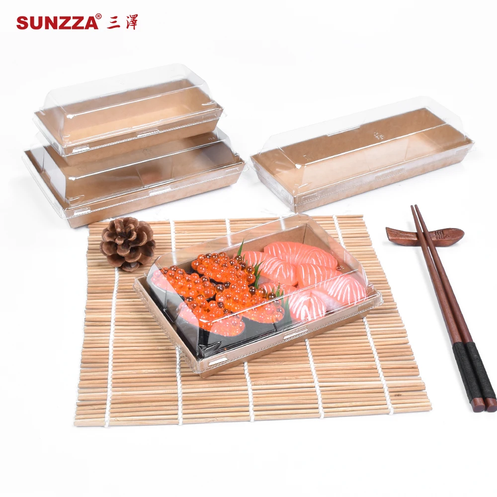 Sunzza package custom printed brown container boxes disposable paper plates for restaurant take out packaging