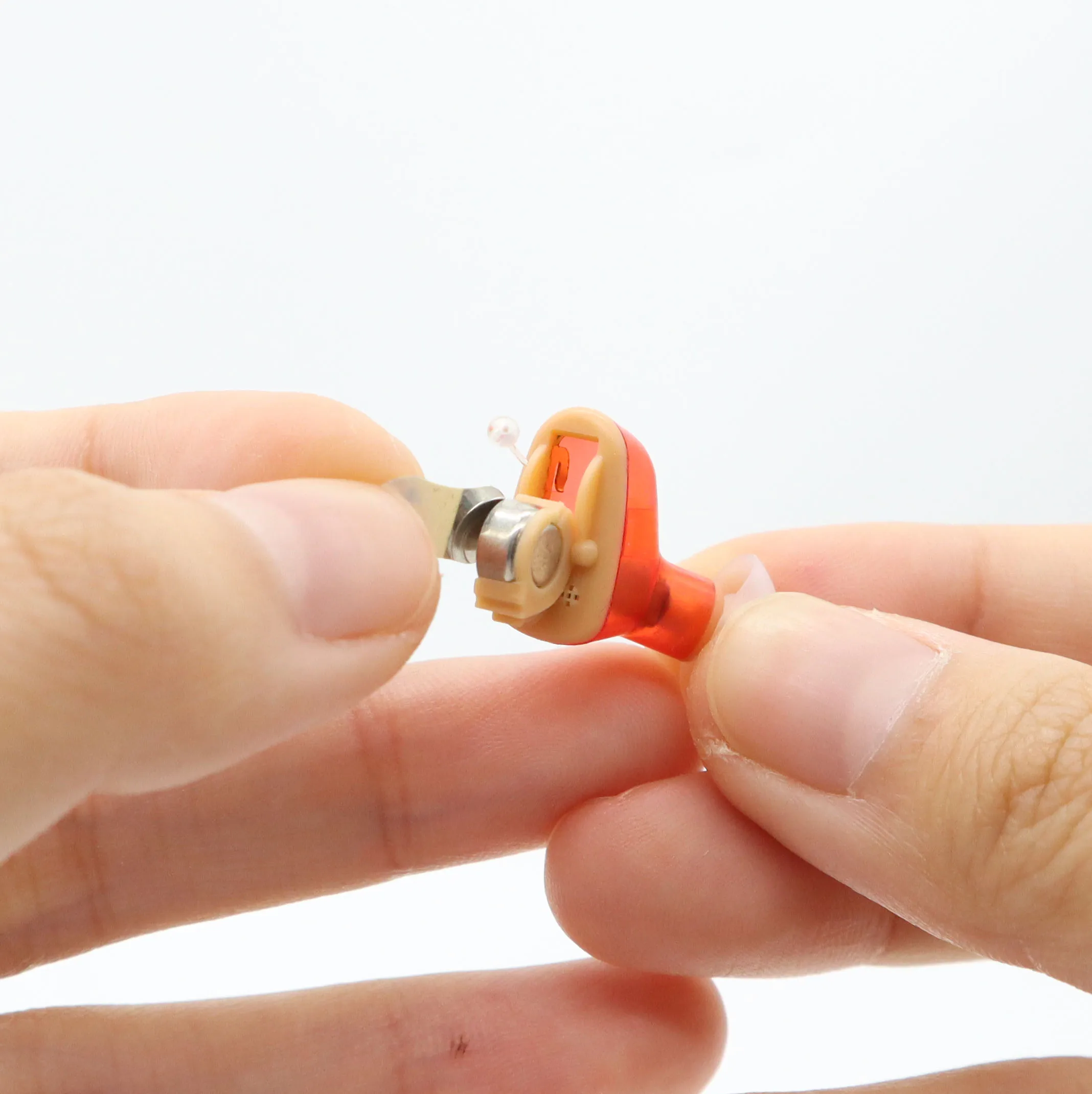 Signia Micro Sound Amplifier hape Red and Blue Cic Invisible Battery Hearing Aid