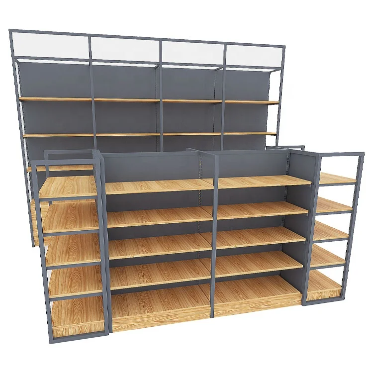 Custom pharmacy products bread display wooden supermarket shelf rack supermarket wooden display rack