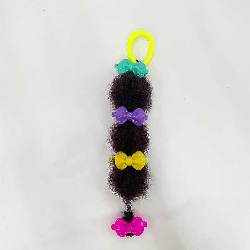 Vivian kids ponytail hair extension accessories cute small marley bubble puff afro kids braided ponytail for girls