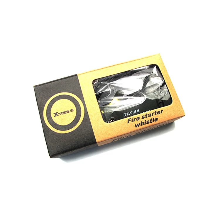 Ferro Rod with Striker Whistle Wrist Lanyard Waterproof Flint Fire Steel Survival Lighter for Camping Backpacking Gear