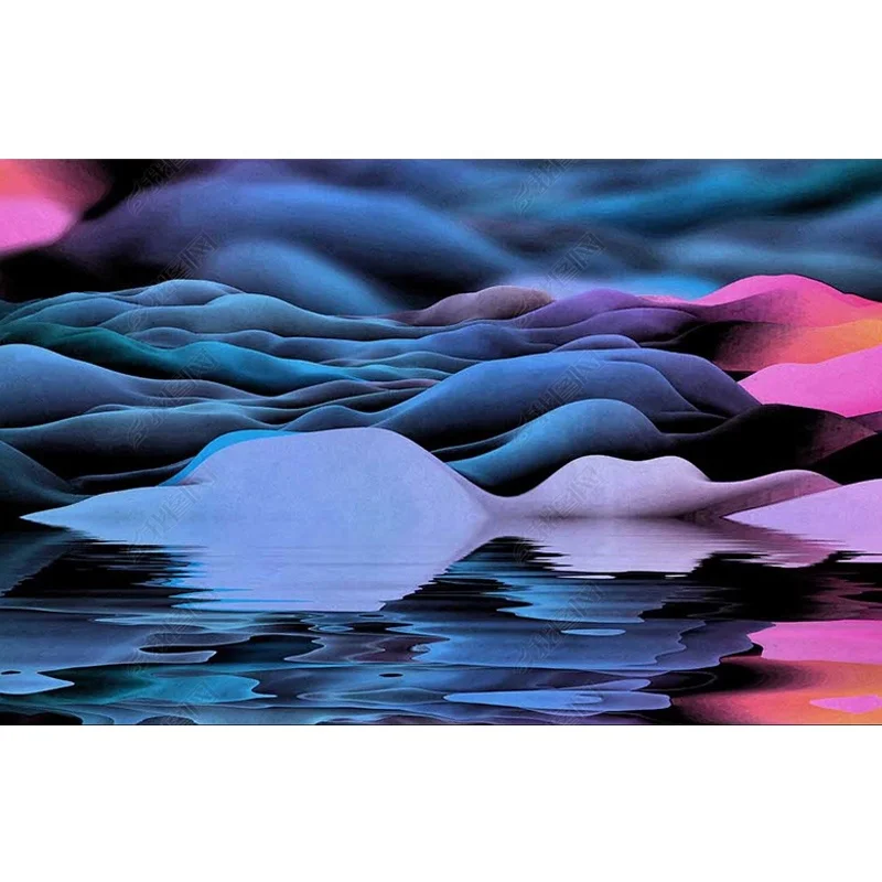 Custom hand-painted landscape reflection scenery for living room TV background decoration 3D wallpaper