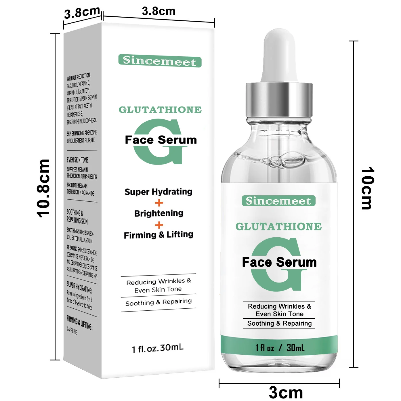 Cosmetic Supplier OEM Skin Whitening Double Glutathione Serum Skin Brightening Balance Skin Tone Glutathione Serum