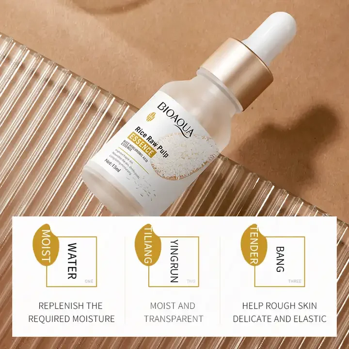 BIOAQUA natural moisturizing anti aging skin care face essence hyaluronic acid facial white rice serum