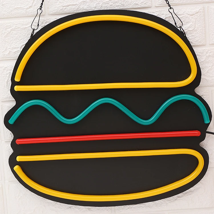 Factory direct hamburger restaurant LED luminous sign flexible neon sign