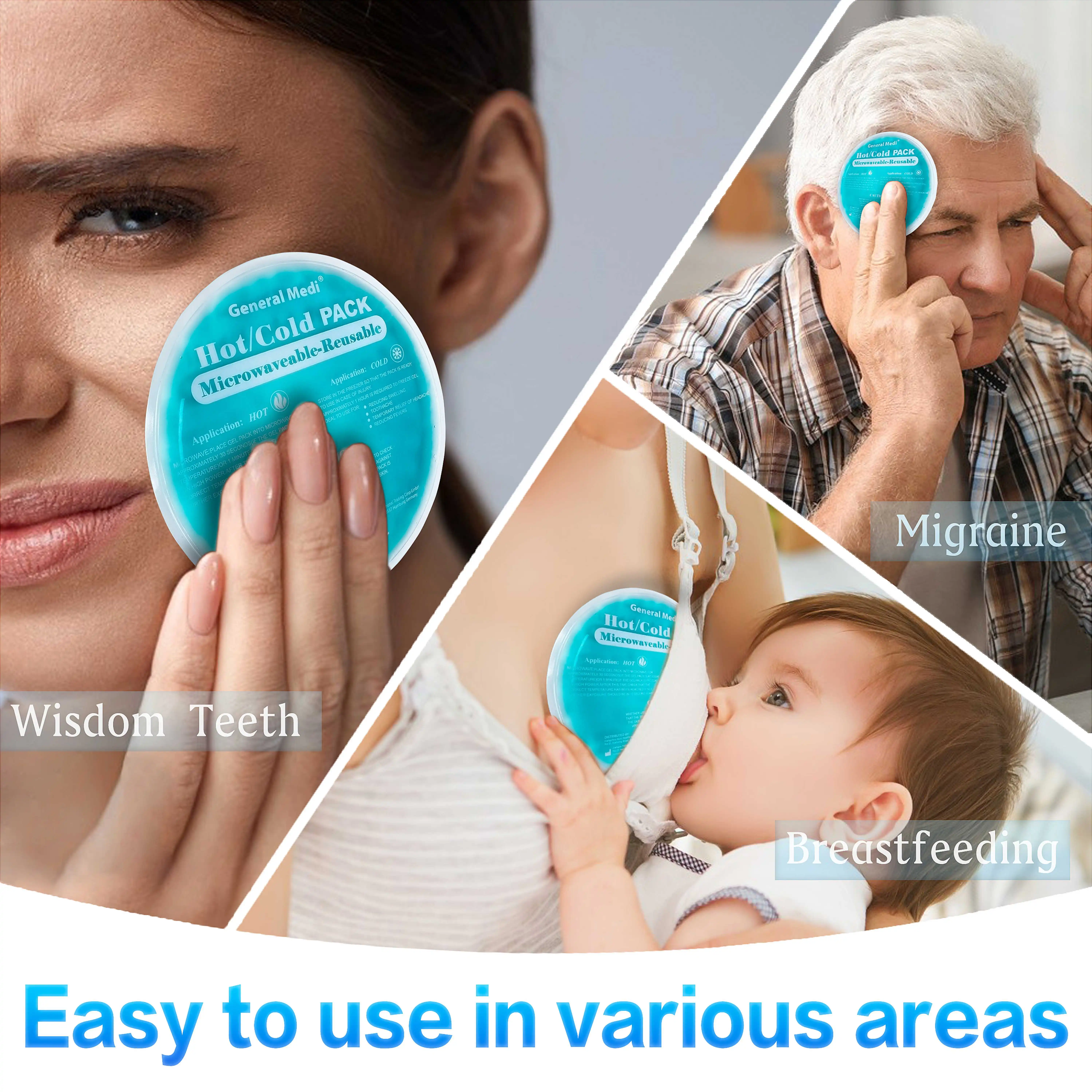 4 Pack Hot Cold Compress Therapy Glitter Ice Gel Pads Cool Pack for Injuries