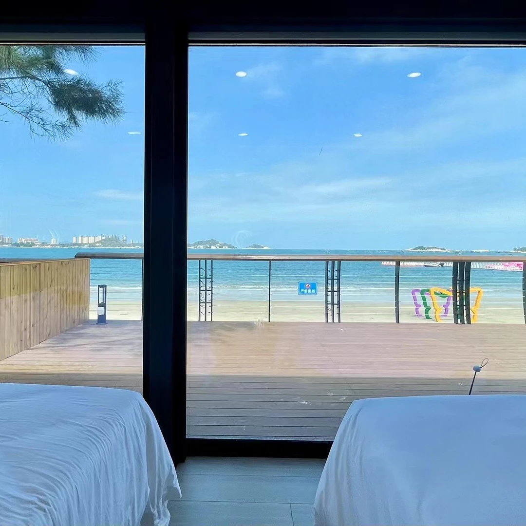 Panoramic floor-to-ceiling windows modular house mobile container house homes customize prefabricated house