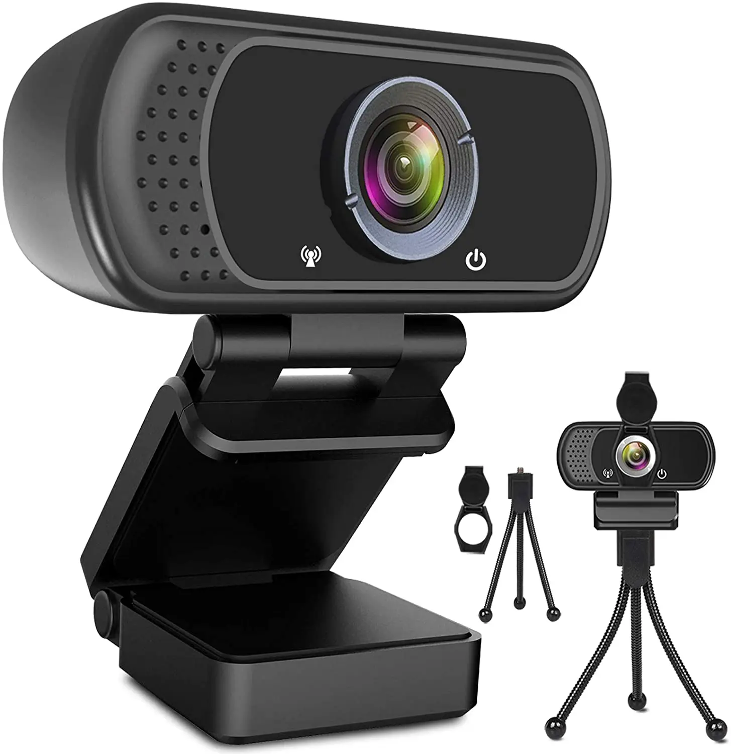Webcam with Microphone, Web Camera Full Hd 1080P Webcam with Cover Tripod, Laptop PC Desktop Computer Camera-dropshipping