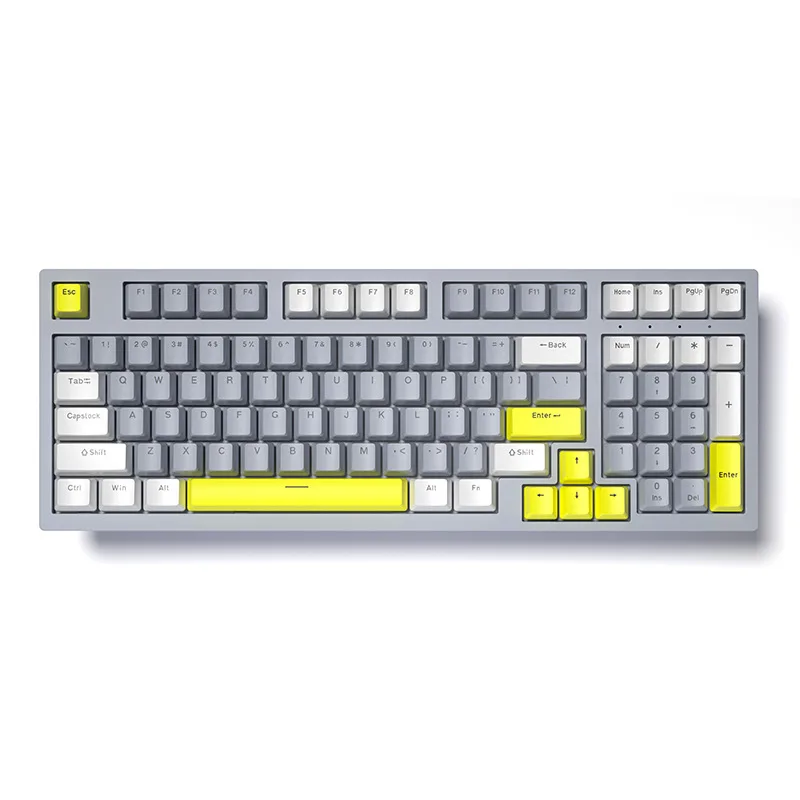 Gaming Keyboard 98 Key Mechanical Switches RGB Dynamic Backlight Full Key Hot Swap Ergonomic Design Anti Ghosting for PC Gaming