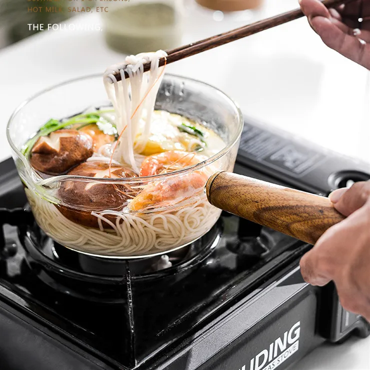 Боросиликатное стекло безопасный на огне прозрачный быстрого приготовления лапша стекло кастрюля