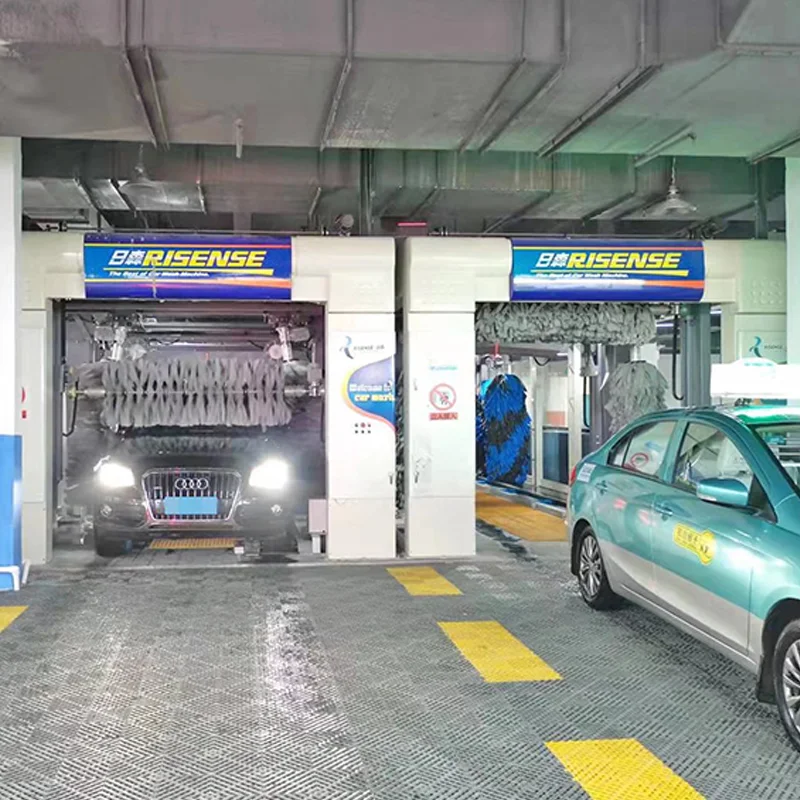 China qingdao risense high pressure full automatic drive through tunnel mobile car wash equipment with air dryer