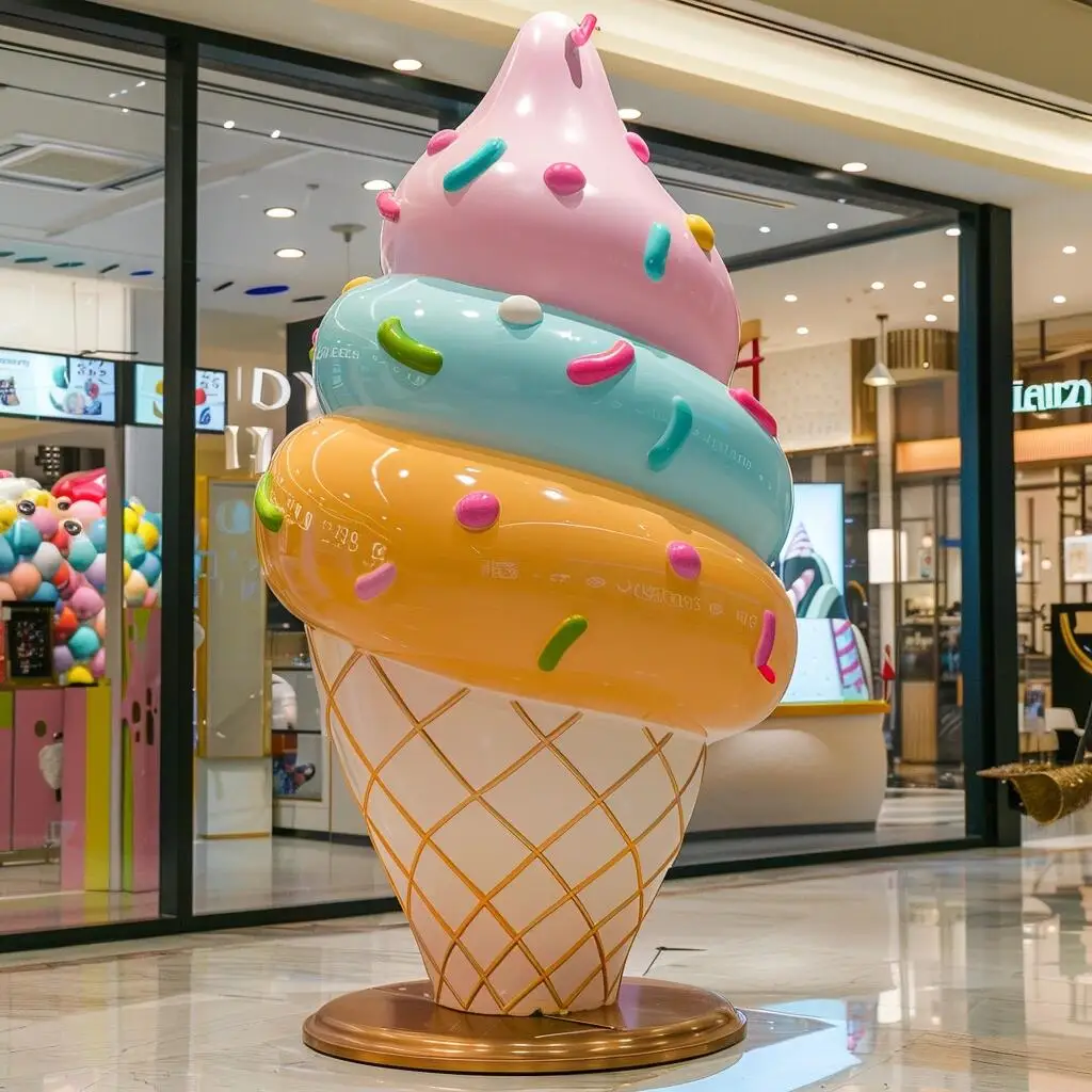 Shopping mall outdoor decoration simulation donut ice cream dessert fiberglass synthetic resin sculpture