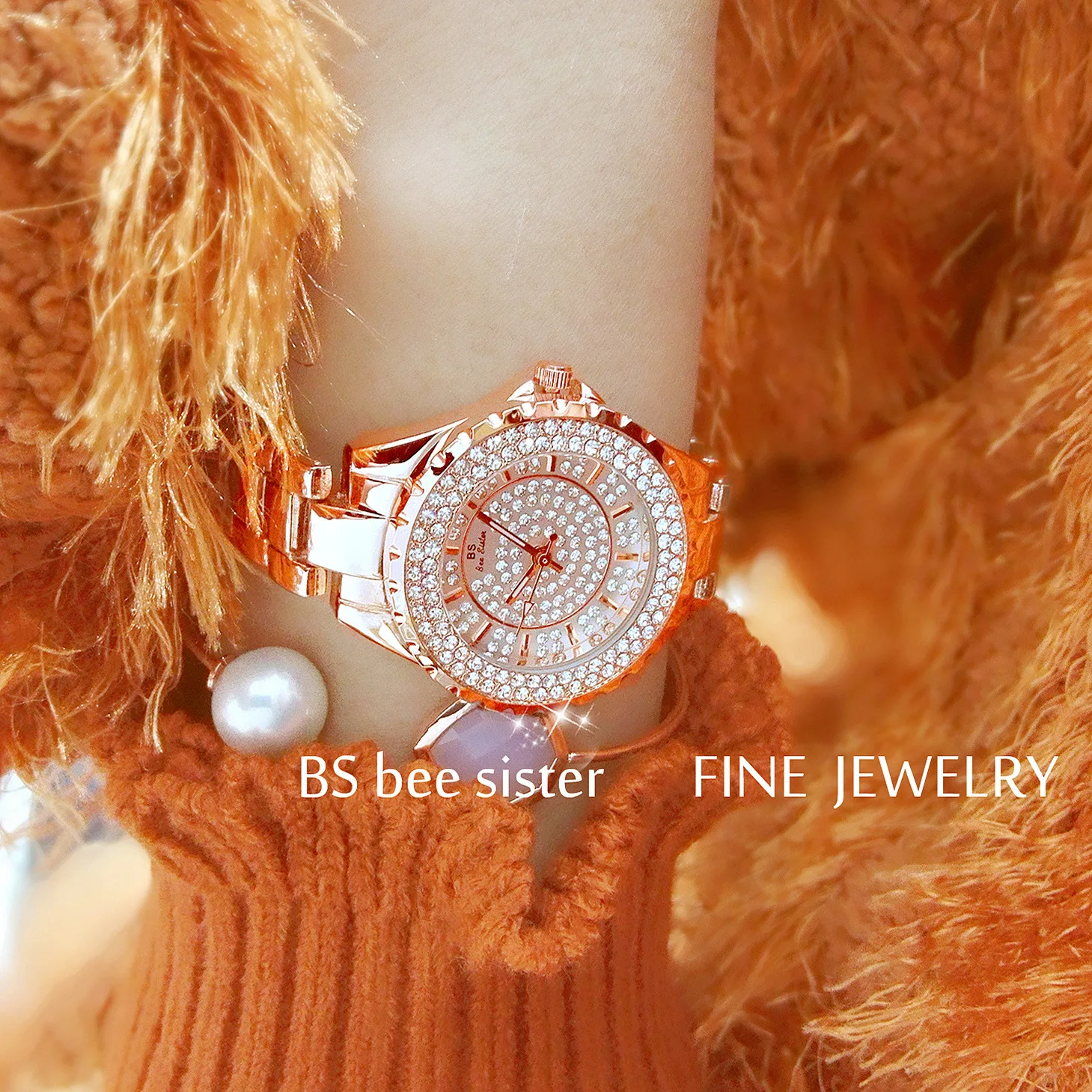 Best selling Brand Stainless Steel Back Jewel Ladies Watch Water Resistant Singapore Movement Quartz Watch Lady