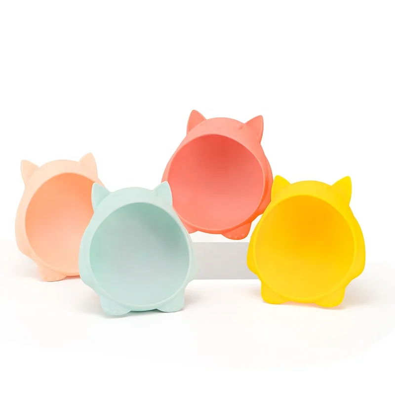 New Anti Slip Bpa Free Cute Matching Baby Feeding Products Silicone Baby Bowl With Suction
