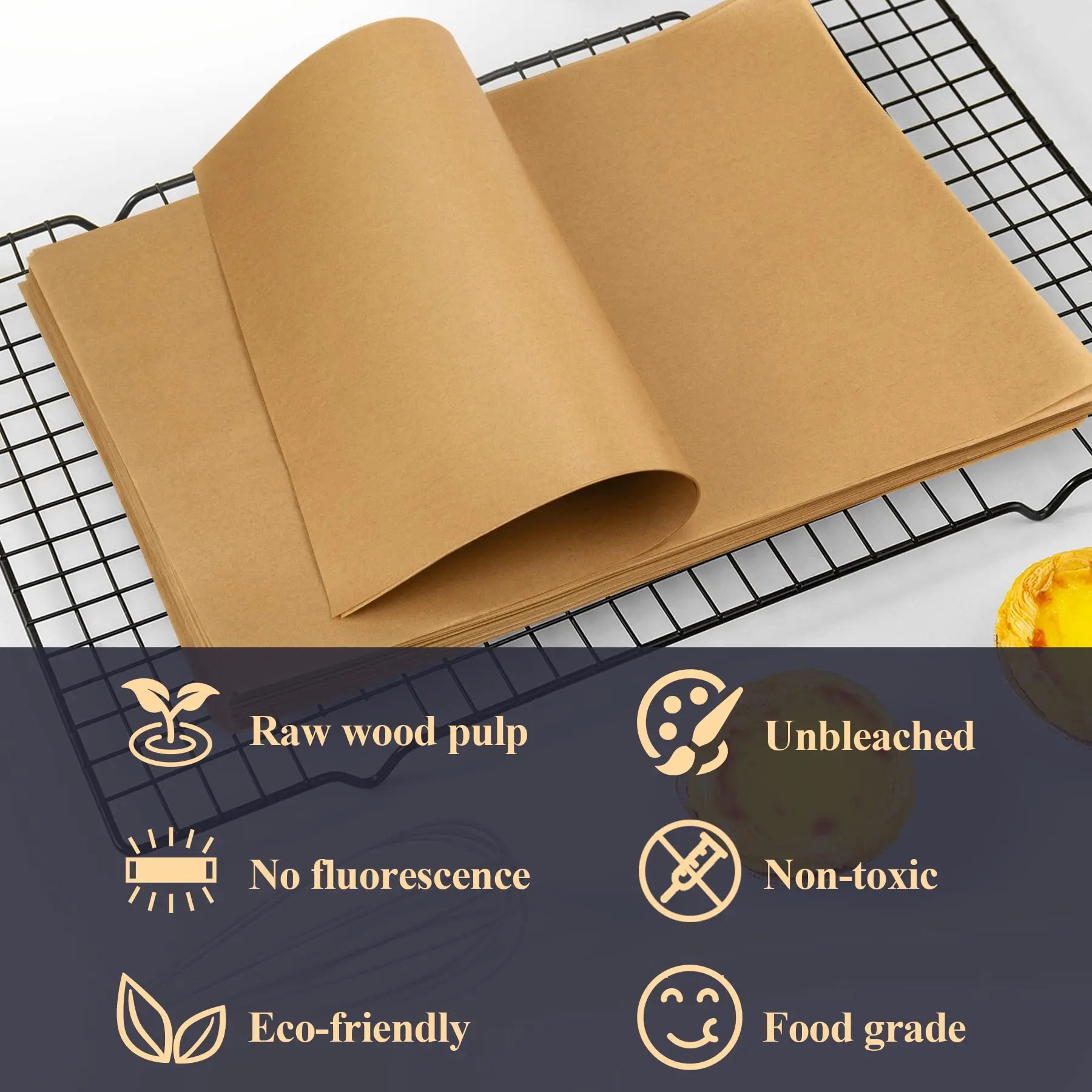 Wholesale Greaseproof Waterproof Baking Paper Custom Brown Silicone Kitchen Paper For Oven Pizza Bread Bake