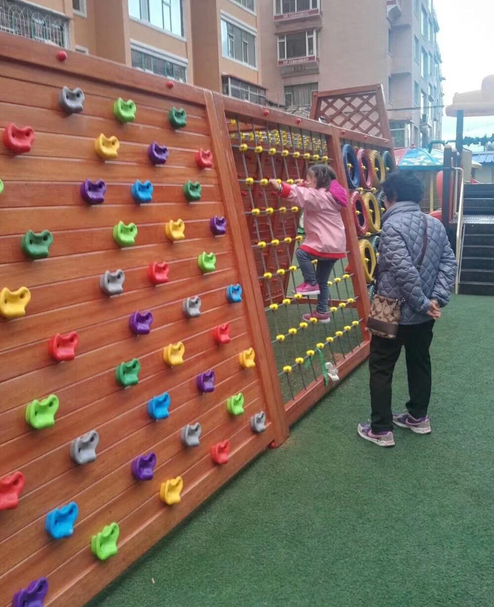 Interesting Outdoor Climbing Wall For Kids Wooden Climbing Sports Game