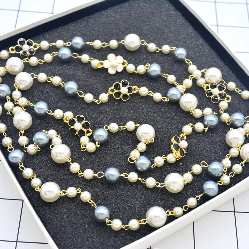 New Hot Jewelry Multilayer Sweater Chain Long Charm Pearls Necklace For Women
