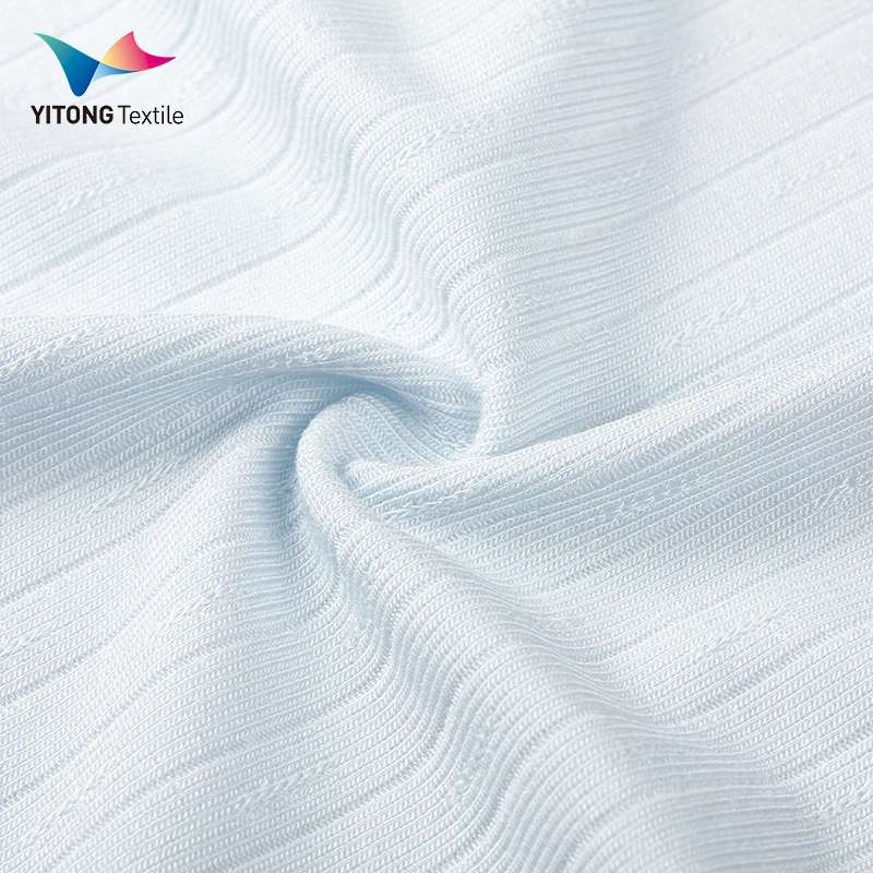 190 gsm Rib Jacquard Fabric Modal Knit Fabric 90% Modal 10% Spandex Fabric for T-shirt
