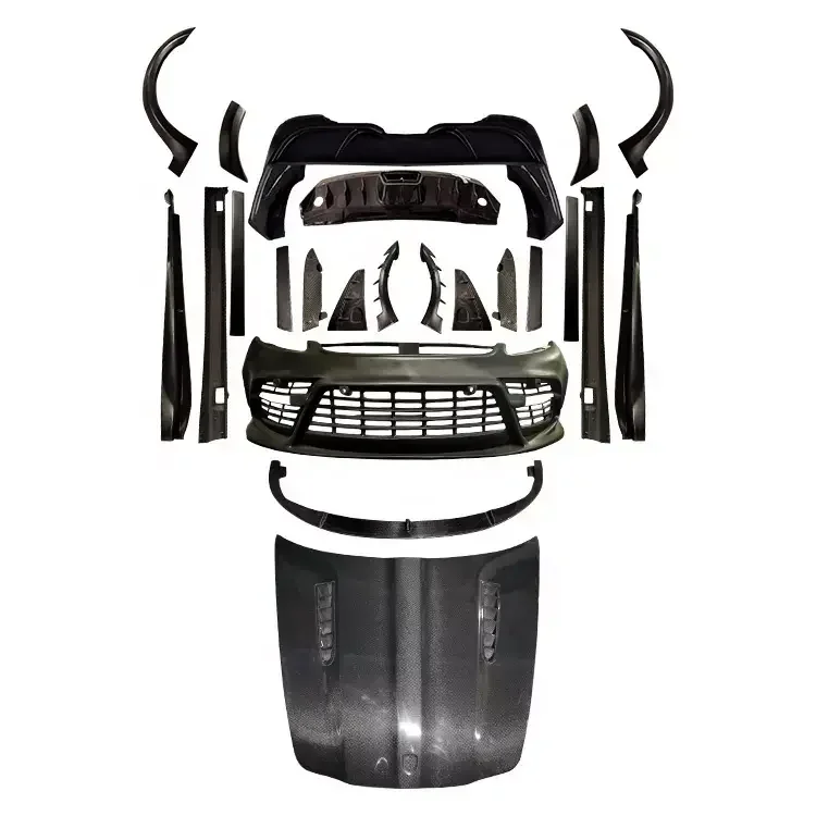 9Y0 Turbo Style body kit for Porsche Cayenne facelift car bumpers with Wheel Eyebrow Side Skirts