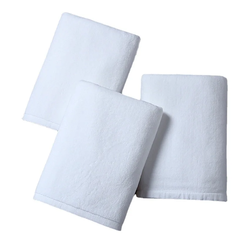 Factory wholesale hotel cotton towel and bath towel set spiral process 32 strands yarn white towel can be customized logo