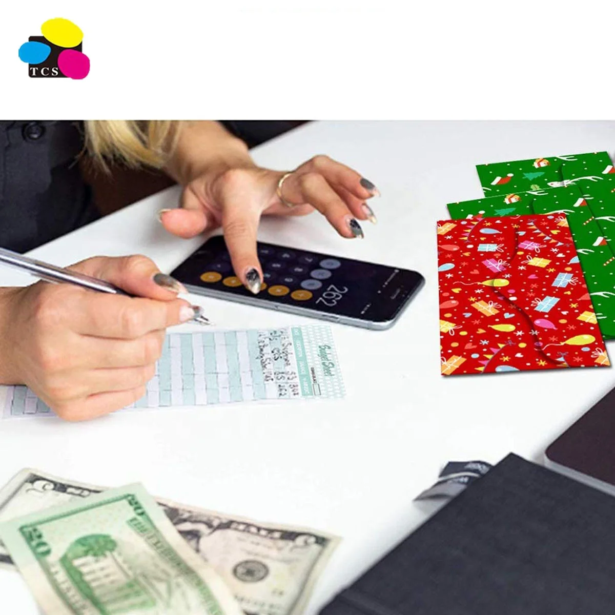 Bulk sale Coated Paper Christmas Pattern  Red And Green Portable Size Money Cash Envelope Wallet