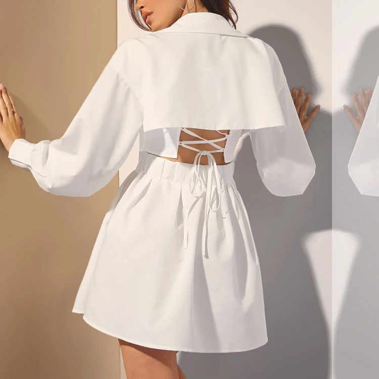 Guangzhou Clothing Custom High Quality Women Dresses Cotton Fit ladies Casual Dress Women Shirt Dress