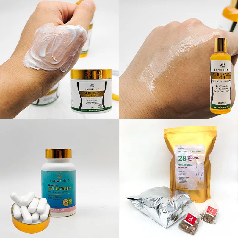 Private Label Natural Organic Body Weight Loss Belly Fat Burner Shaping Cellulite Burning Sweat Slimming Cream Set For Women