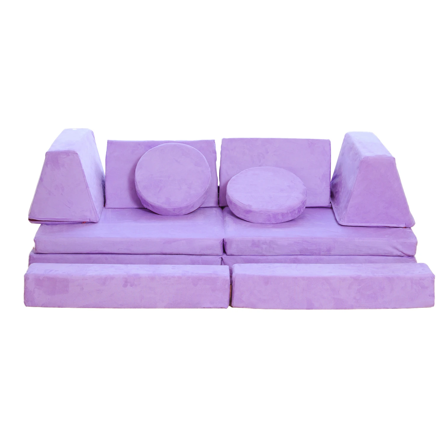 Kids magnetic floor pu foam fort comfortable touch leather sofa cover floor modular play nugget couch for toddler