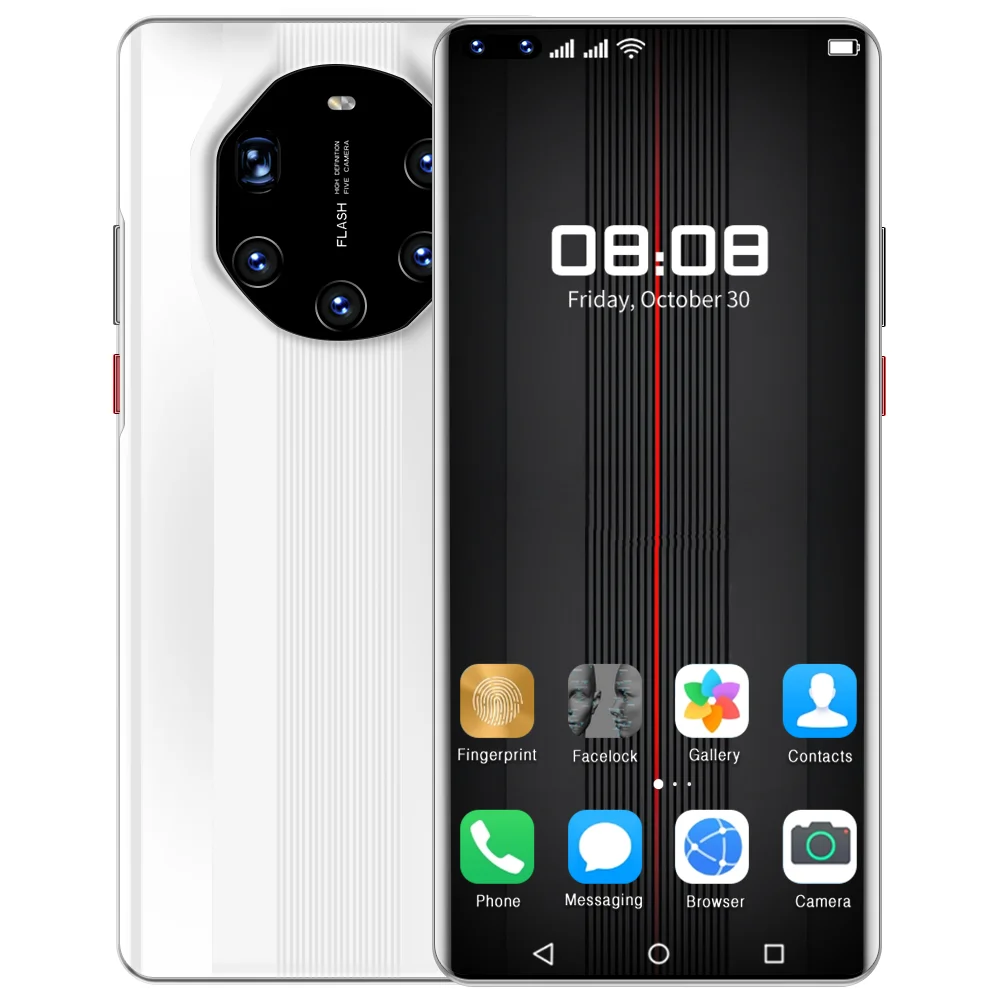 
Hot Selling Mate40 RS Smart Phone Face Recognition Unlock 5g phone Dual SIM Custom Logo Android Mobile Phone 