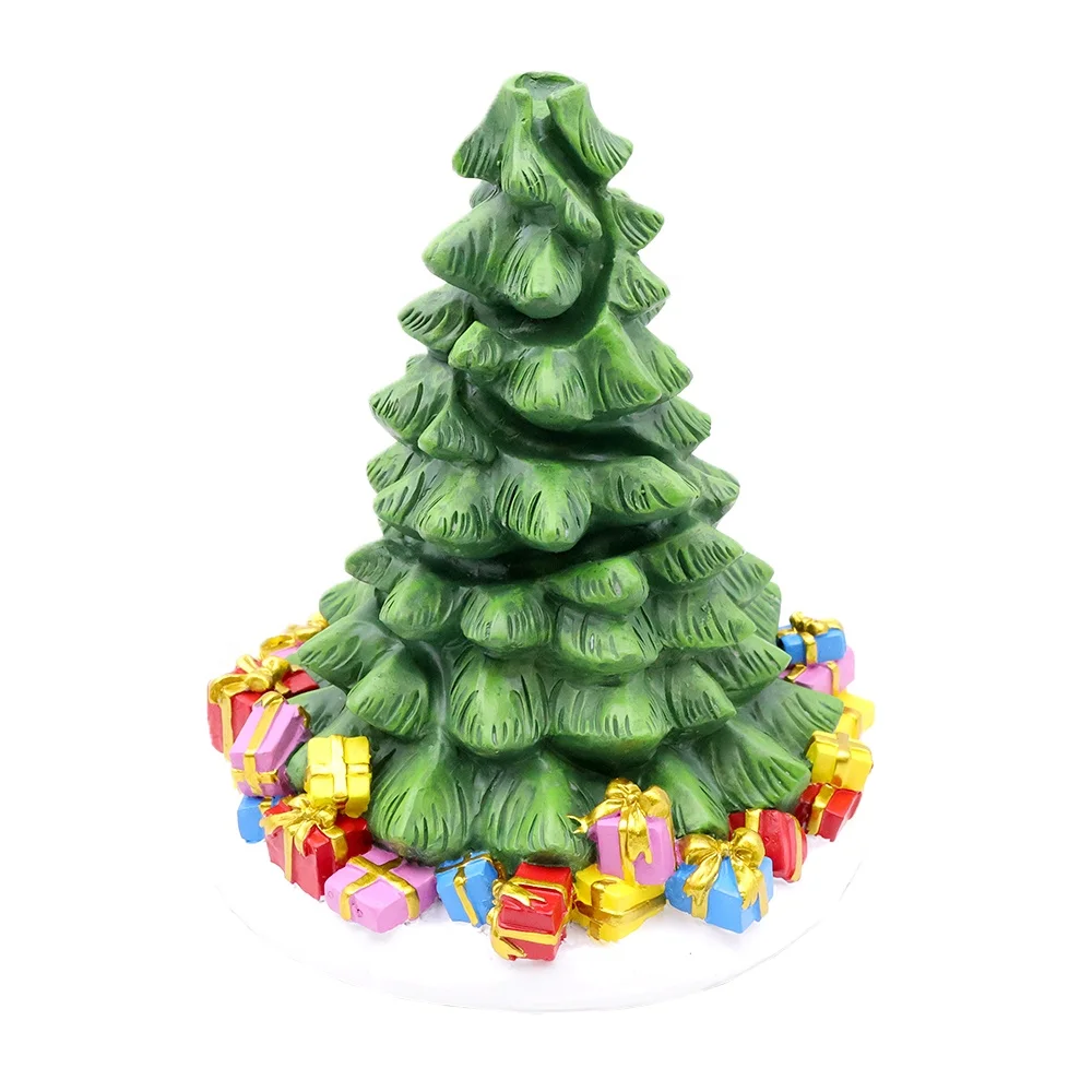 Custom handmade holiday zen meditation yoga room decor resin polyresin Christmas tree backflow waterfall incense cone burner