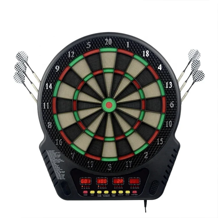 Electronic Dart Board Interactive Toys 42cm Plastic Electronic LCD Display Dartboard Soft Dart Game Machine 6 Darts 24 Tips