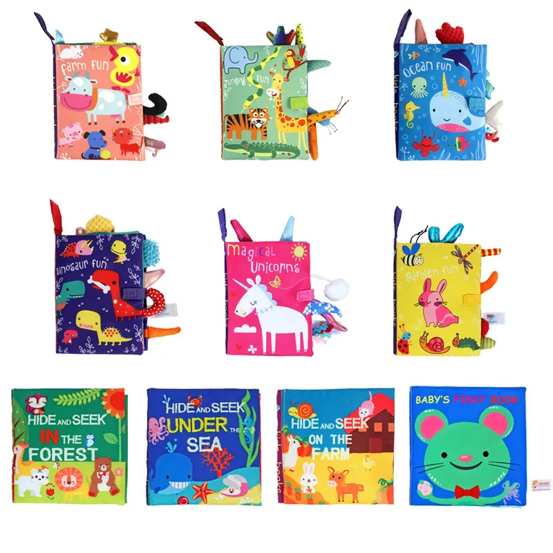 Hot Baby Early Learning Toy Tail Cloth Book Parent-Child Interactive Sound Paper Puzzle Cloth Book