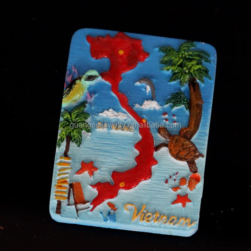 Wholesale New arrivals custom Vietnam tourist souvenir epoxy resin fridge magnet