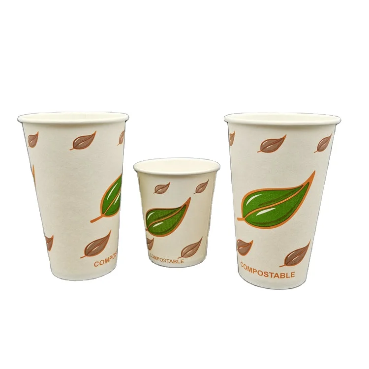 Customized printed single wall paper cup coffee paper cup packaging disposable  and compostable paper cup