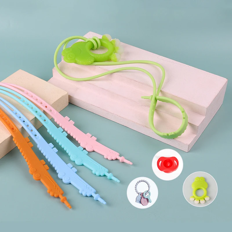 Toy Straps for Baby Silicone  Leash Holder for Stroller High Chairs Car seat Secure-A-Toy Adjustable Length to Keep Toys Clean