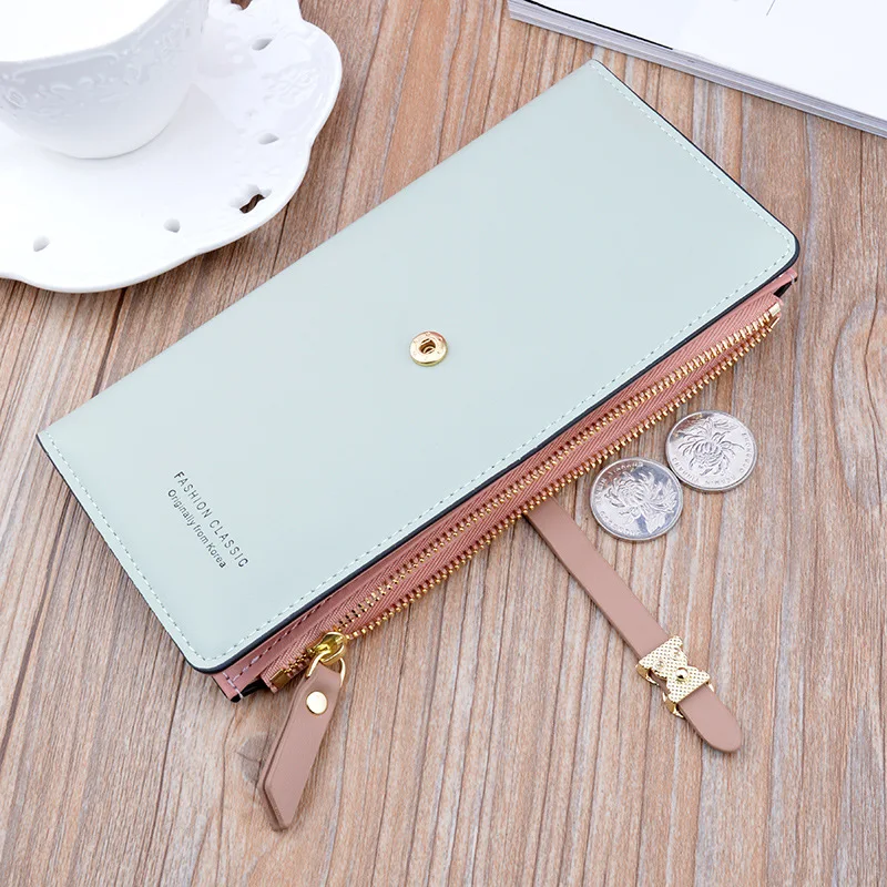 New arrival trend Fashion Zipper Buckle Multifunctional Long Clutch Purse Coin Slim Wallet