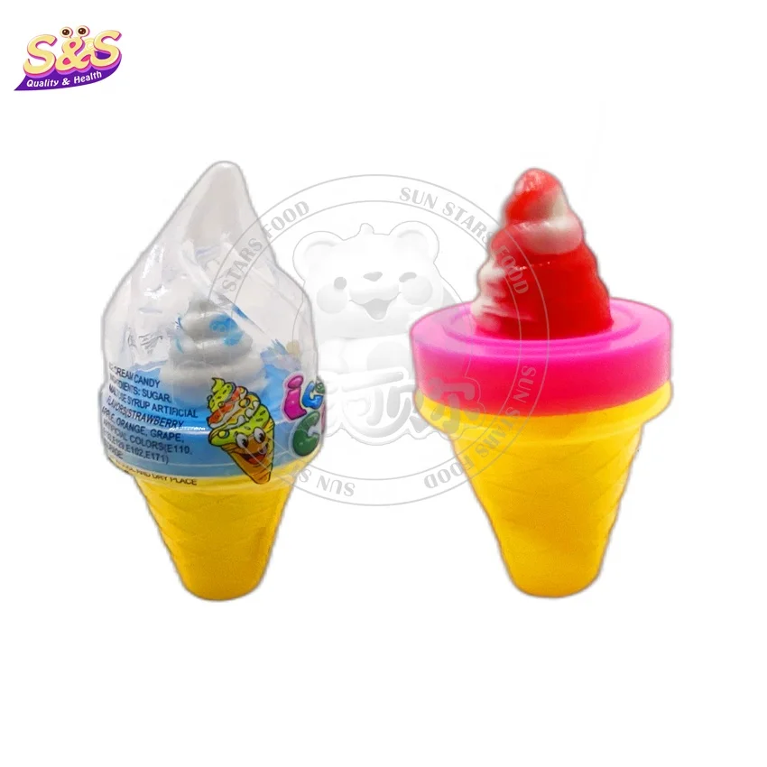 New ice cream shape bottle with sour powder pacifier toy candy sweet fruity hard candy lollipop